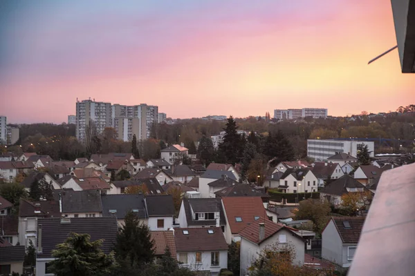 Gebäude Und Häuser Den Vororten Von Paris Massy Frankreich Sonnenuntergang — Stockfoto