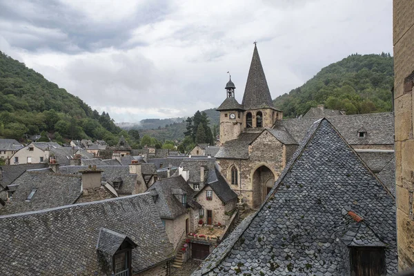 Architektura Miasta Estaing Dolinie Lot Aveyron Francja — Zdjęcie stockowe
