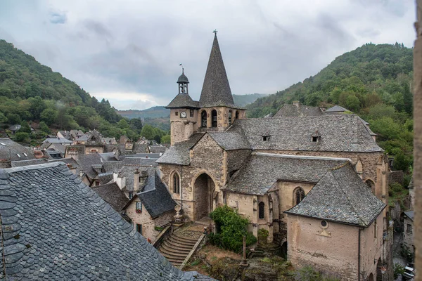 Architettura Della Città Estaing Nella Valle Del Lot Aveyron Francia — Foto Stock