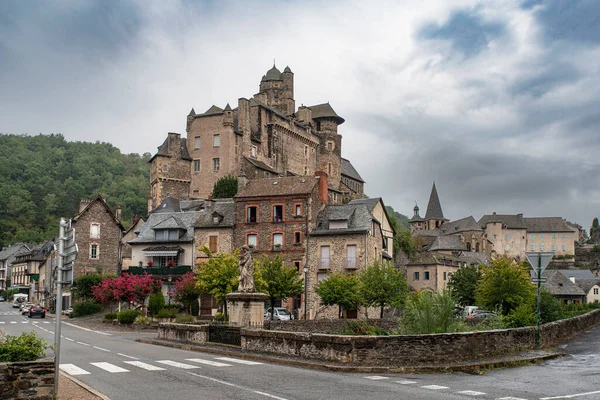 Architektura Miasta Estaing Dolinie Lot Aveyron Francja — Zdjęcie stockowe