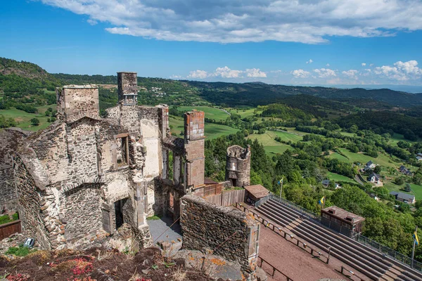 Hrad Murol Regionu Auvergne Francii Vrcholu Kopce — Stock fotografie