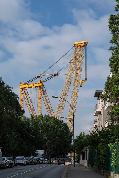 Giant Crane Urban Construction Site — Stock Photo, Image