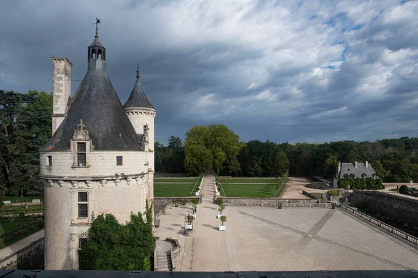 Außenbereich Und Garten Des Schlosses Von Chenonceau Frankreich Über Dem — Stockfoto
