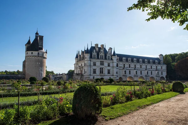 Slottet Chenonceau Och Dess Trädgårdar Loiredalen Frankrike — Stockfoto