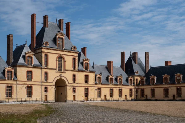 Architektura Zewnętrzna Chteau Fontainebleau Francji — Zdjęcie stockowe