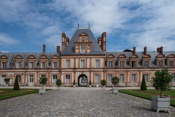 Architektura Zewnętrzna Chteau Fontainebleau Francji — Zdjęcie stockowe