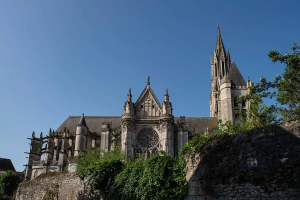 stock image Exterior architecture of Senlis Cathedral in France