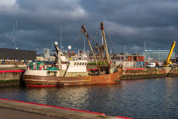 Fishing Boat Moored Quayside Port Havre France — Stock Photo, Image