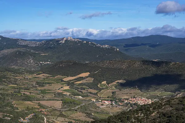 Cucugnan Vadisi Fransa Languedoc Roussillon Occitanie Bölgesi Stok Fotoğraf