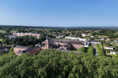 Aerial view of the town of Bourbon-Lancy in Burgundy, France clipart