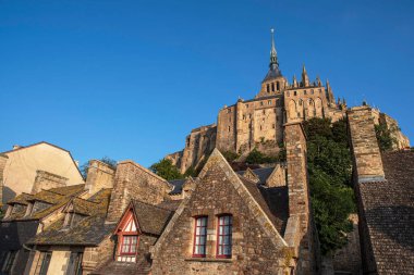 Mont Saint-Michel 'in Normandiya, Fransa' daki mimarisinin ayrıntıları