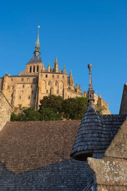 Mont Saint-Michel 'in Normandiya, Fransa' daki mimarisinin ayrıntıları