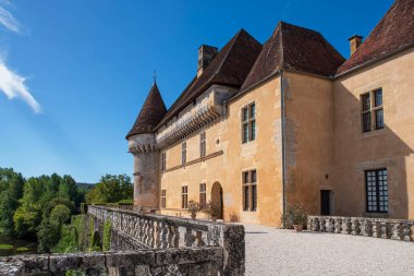 Medieval architecture exterior of Losse Castle in France