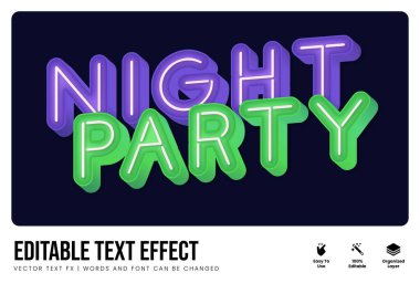 gece partisi tarzı metin efekti