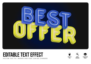 özel teklif metin efekti, modern düzenlenebilir metin biçimi