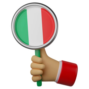 3D illüstrasyon el İtalya bayrağını tutuyor