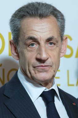 Fransa Cumhuriyeti 'nin eski başkanı Nicolas Sarkozy, 11 Aralık 2023 tarihinde İspanya' nın Madrid kentinde bulunan Mandarin Oriental Ritz Oteli 'nde 