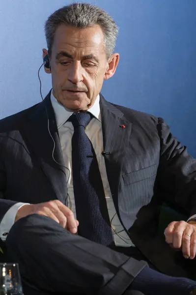 Presidente República Francesa Nicolas Sarkozy Durante Apresentação Livro Years Struggles — Fotografia de Stock