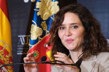 Madrid Topluluğu Başkanı Isabel Diaz Ayuso 12 Aralık 2023 tarihinde Madrid, İspanya 'da bulunan Real Casino de Madrid' de gerçekleştirilen 2..