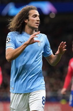 UEFA Şampiyonlar Ligi Atletico de Madrid ve SS Lazio Mertropolitano Stadyumu sırasında 13 Aralık 2023 'te İspanya' nın Madrid kentinde SS Lazio Guendouzi. 