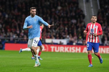 13 Aralık 2023 'te İspanya' nın Madrid kentinde düzenlenen UEFA Şampiyonlar Ligi Atletico de Madrid ve SS Lazio Mertropolitano Stadyumu sırasında SS Lazio Lazio. 