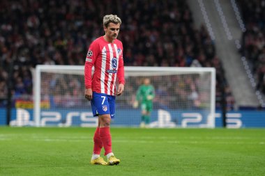 Madrid UEFA Şampiyonlar Ligi sırasında Atletico de Madrid 'den Antoine Griezmann ve 13 Aralık 2023 tarihinde Madrid, İspanya' da SS Lazio Mertropolitano Stadyumu. 