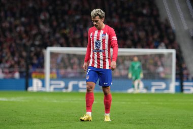 Madrid UEFA Şampiyonlar Ligi sırasında Atletico de Madrid 'den Antoine Griezmann ve 13 Aralık 2023 tarihinde Madrid, İspanya' da SS Lazio Mertropolitano Stadyumu. 