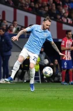 UEFA Şampiyonlar Ligi Atletico de Madrid ve SS Lazio Mertropolitano Stadyumu sırasında 13 Aralık 2023 'te Madrid, İspanya' da SS Lazio Lazzari. 