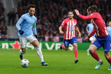 13 Aralık 2023 'te İspanya' nın Madrid kentinde düzenlenen UEFA Şampiyonlar Ligi Atletico de Madrid ve SS Lazio Mertropolitano Stadyumu sırasında SS Lazio 'dan Adam Marusiç. 