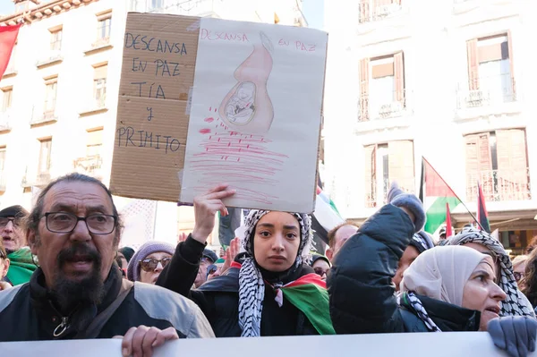 Manifestantes Protestam Durante Uma Manifestação Apoio Palestina Frente Ministério Dos — Fotografia de Stock