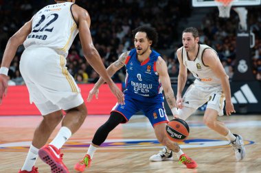 Anadolu Efes İstanbul 'dan Larkin Shane, Real Madrid ile Anadolu Efes WiCenter arasında oynanan Türk Hava Yolları EuroLeague karşılaşmasında 5 Ocak 2024 tarihinde İspanya' nın başkenti Madrid 'de oynanan karşılaşmada.
