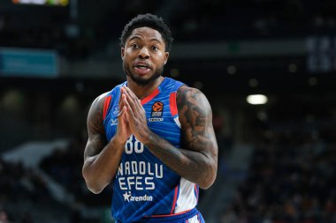 Anadolu Efes İstanbul 'da Real Madrid ile Anadolu Efes WiCenter arasında oynanan Türk Hava Yolları EuroLeague karşılaşmasında Jones Tyrique of Anadolu Efes Istanbul, İspanya.