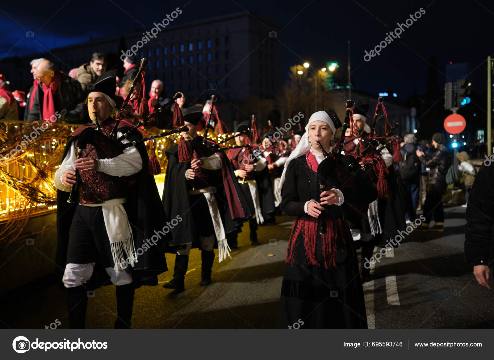 Parade Actors 2024 Three Kings Parade Madrid January 2024 Spain Stock