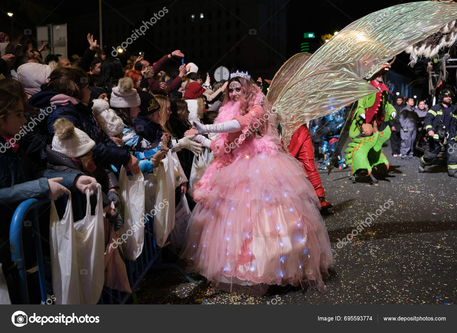 Parade Actors 2024 Three Kings Parade Madrid January 2024 Spain Stock