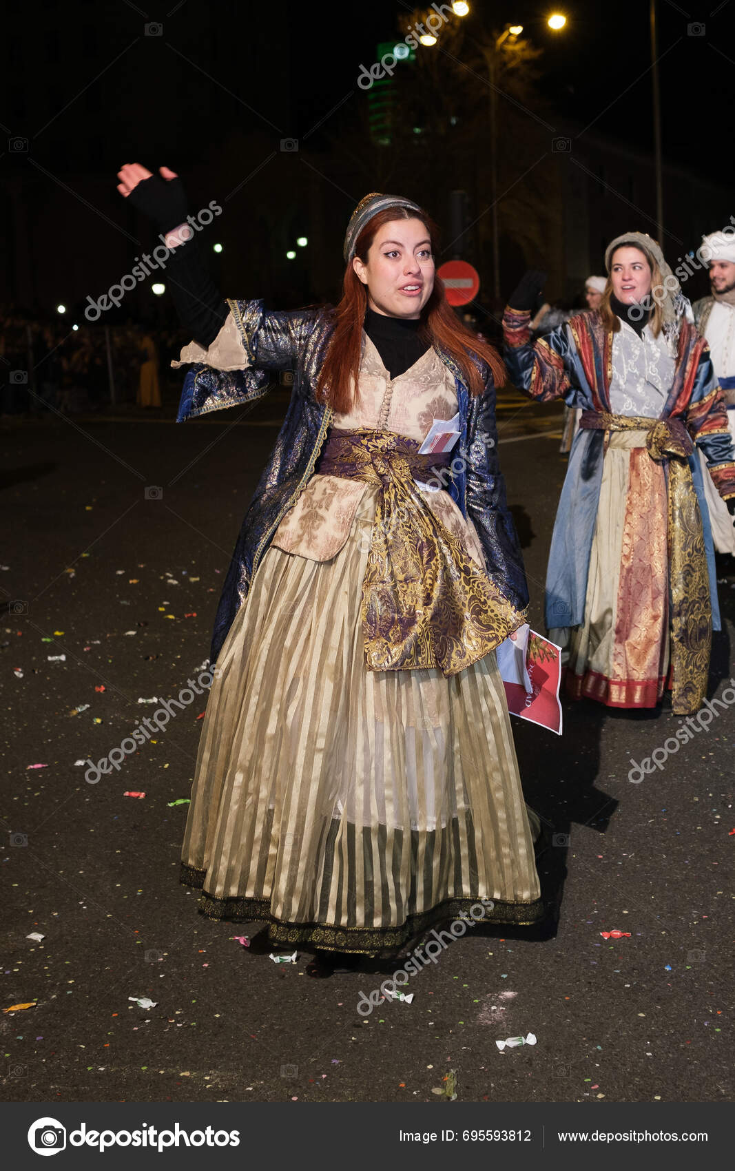 Parade Actors 2024 Three Kings Parade Madrid January 2024 Spain Stock