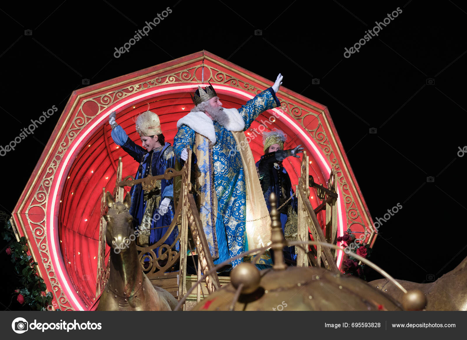 Parade Actors 2024 Three Kings Parade Madrid January 2024 Spain Stock