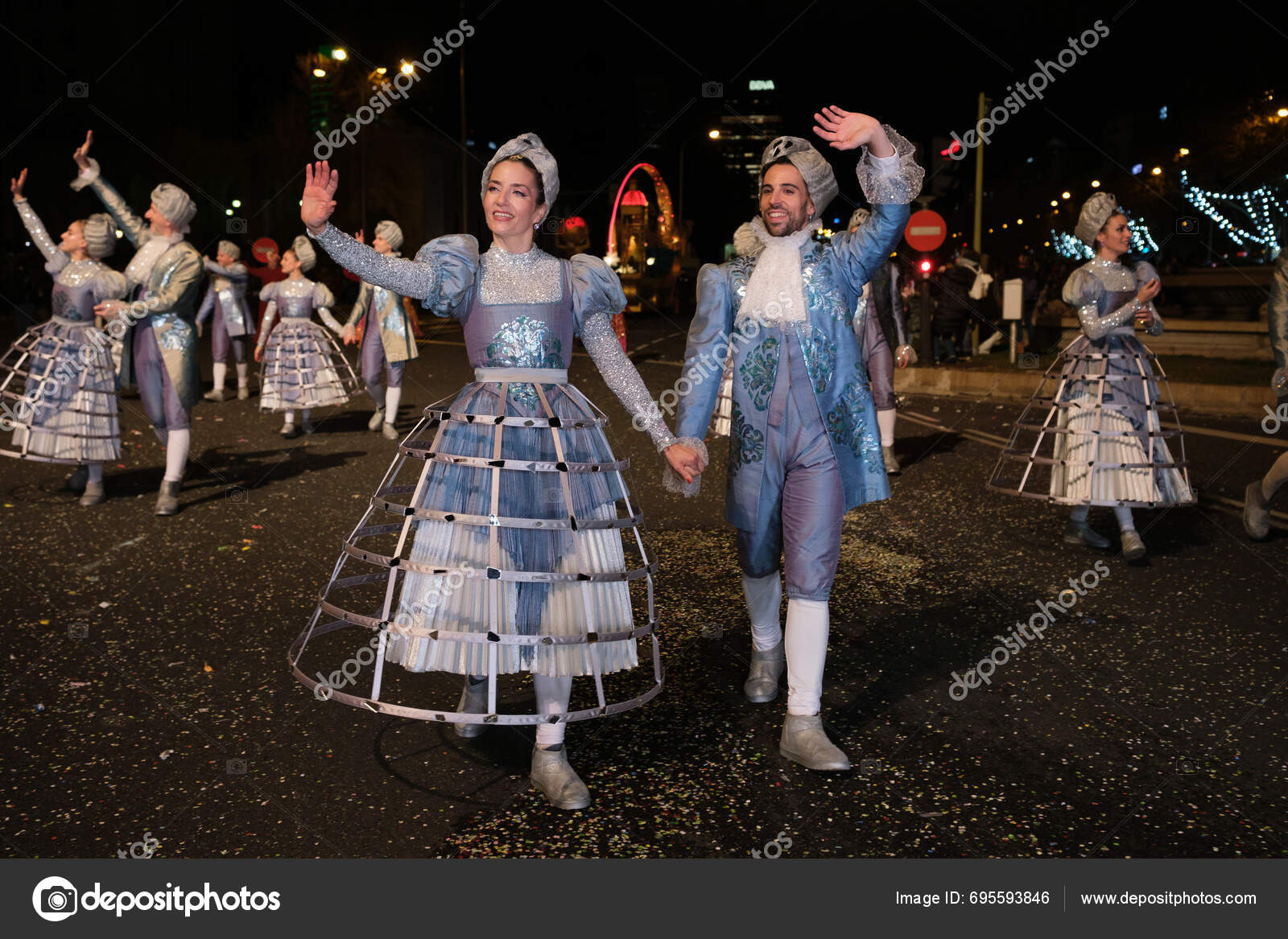 Parade Actors 2024 Three Kings Parade Madrid January 2024 Spain Stock