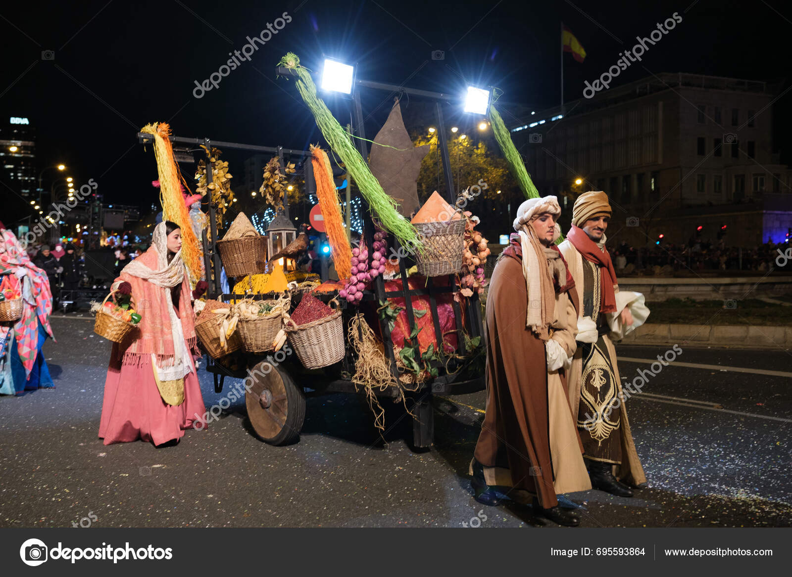 Parade Actors 2024 Three Kings Parade Madrid January 2024 Spain Stock