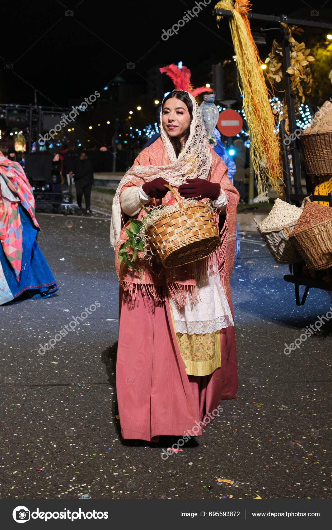 Parade Actors 2024 Three Kings Parade Madrid January 2024 Spain Stock