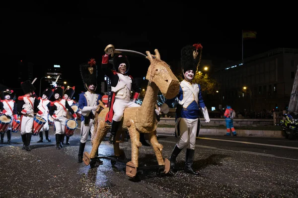 Desfile Actores Durante Desfile Reyes Magos 2024 Madrid Enero 2024 — Foto de Stock