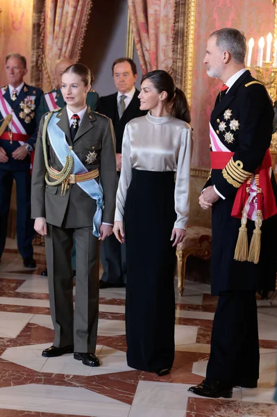 König Felipe Von Spanien Königin Letizia Von Spanien Und Kronprinzessin — Stockfoto