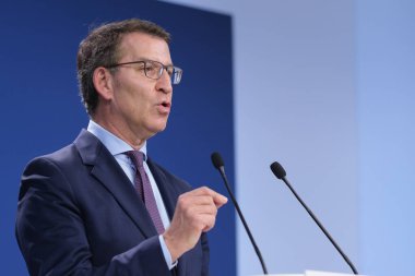 Emniyet Müdürü Alberto Nuez Feijoo, 11 Ocak 2024 tarihinde İspanya 'nın Madrid kentinde Genova caddesinde bir basın toplantısı düzenledi.. 