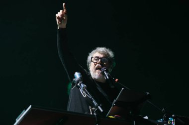 Şarkıcı İvan Ferreiro, 13 Ocak 2024 tarihinde İspanya 'nın Madrid şehrinde düzenlenen INVERFEST WiZink Center' da bir konser sırasında.