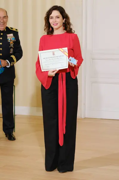 President Community Madrid Isabel Diaz Ayuso Receives Sash Ribbon Grand — Stock Photo, Image