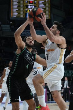 Real Madrid 'den Facundo Campazzo 21 Ocak 2024' te İspanya 'nın başkenti Madrid' de oynanan Liga Endesa maçında Real Madrid ve Bilbao Basket arasında oynanacak..