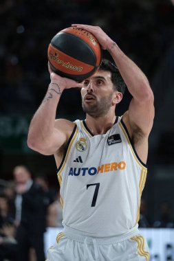 Real Madrid 'den Facundo Campazzo 21 Ocak 2024' te İspanya 'nın başkenti Madrid' de oynanan Liga Endesa maçında Real Madrid ve Bilbao Basket arasında oynanacak..