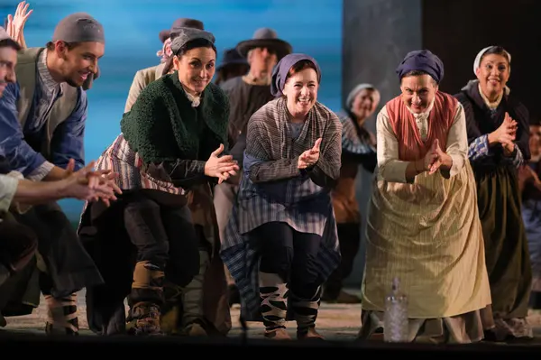 Actors Perform Presentation Opera Rosa Del Azafran Zarzuela Theater Madrid — Stock Photo, Image