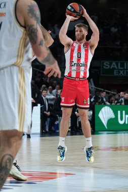 25 Ocak 2024 tarihinde İspanya 'nın Madrid kentinde oynanan ve Real Madrid ile Olympiacos Pire arasında oynanan Türk Hava Yolları EuroLeague karşılaşmasında Olympiacos Pire' den Walkup Thomas.