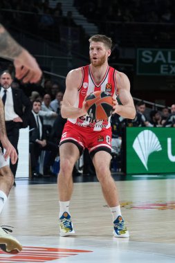 25 Ocak 2024 tarihinde İspanya 'nın Madrid kentinde oynanan ve Real Madrid ile Olympiacos Pire arasında oynanan Türk Hava Yolları EuroLeague karşılaşmasında Olympiacos Pire' den Walkup Thomas.
