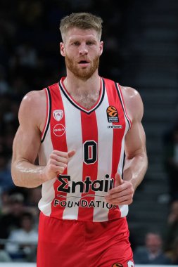 25 Ocak 2024 tarihinde İspanya 'nın Madrid kentinde oynanan ve Real Madrid ile Olympiacos Pire arasında oynanan Türk Hava Yolları EuroLeague karşılaşmasında Olympiacos Pire' den Walkup Thomas.